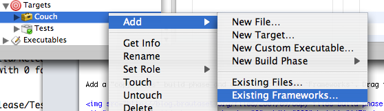 Add Existing Framework