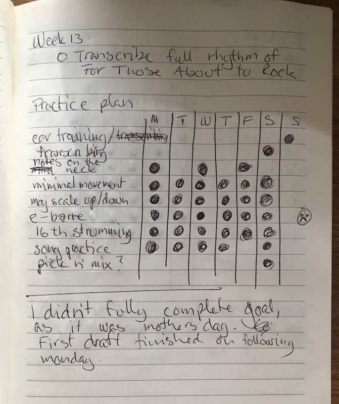 Week 13 Goal Journal Entry