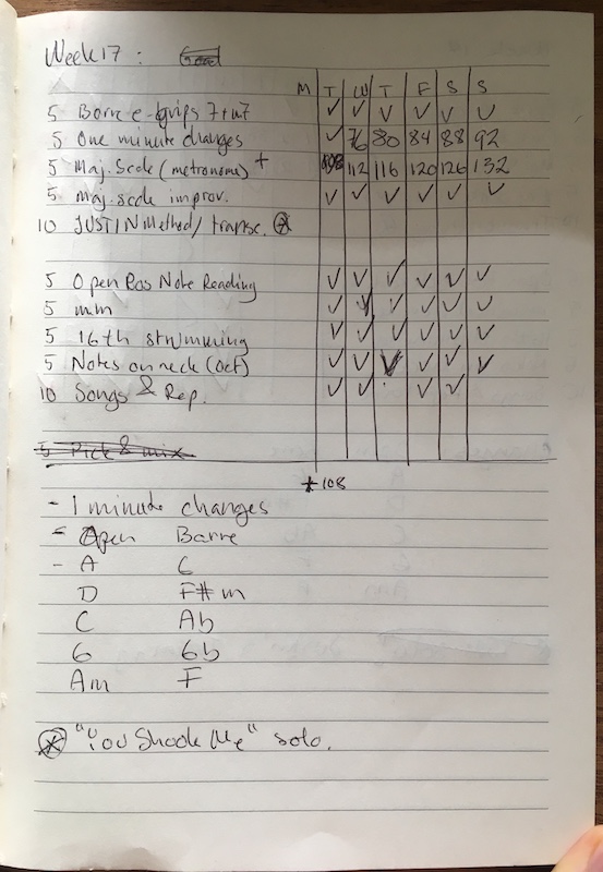 Week 17 Goal Journal Entry